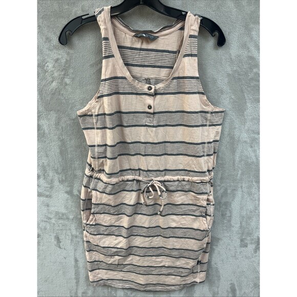 The North Face Dress‎ Women’s L Pink Striped Drawstring Pockets Coastal Vacation - Picture 1 of 7